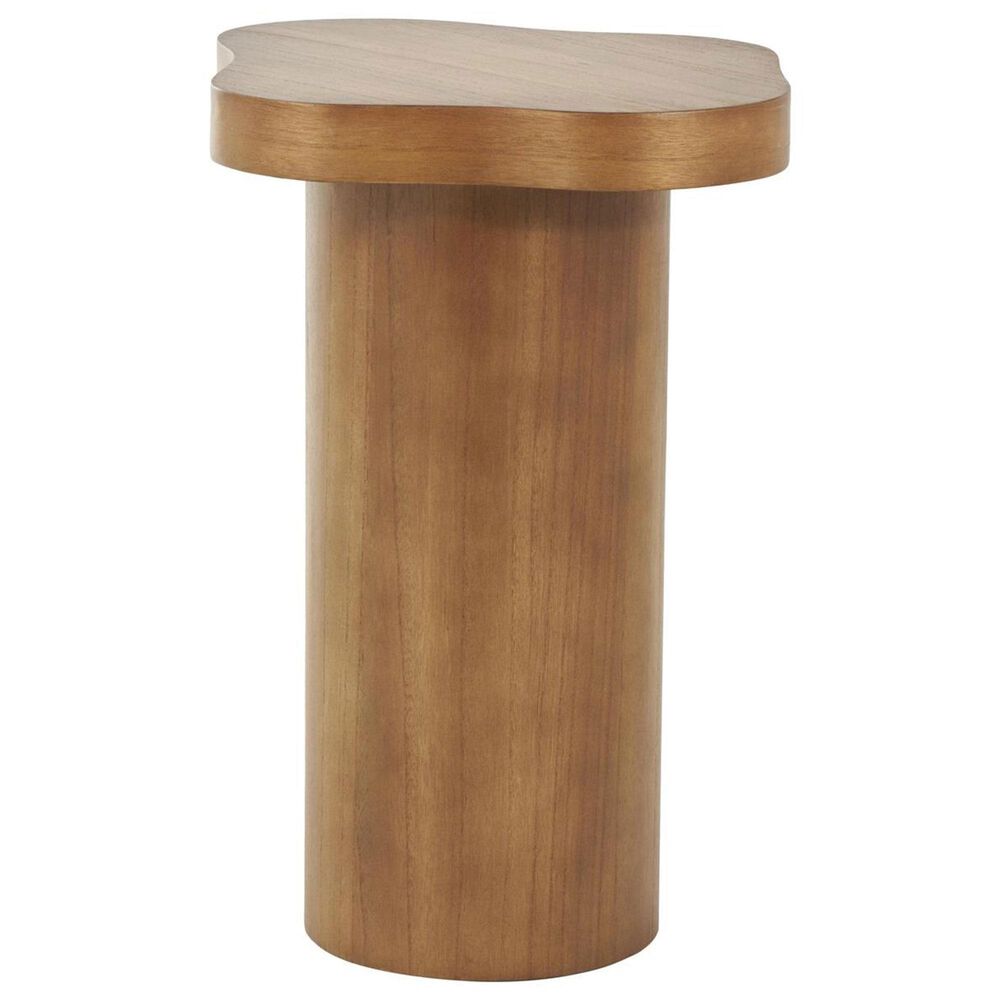 Maple and Jade Pedestal Accent End Table in Brown, , large