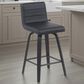 Armen Living Vienna Swivel Counter Height Stool with Black Upholstery in Black Brushed, , large