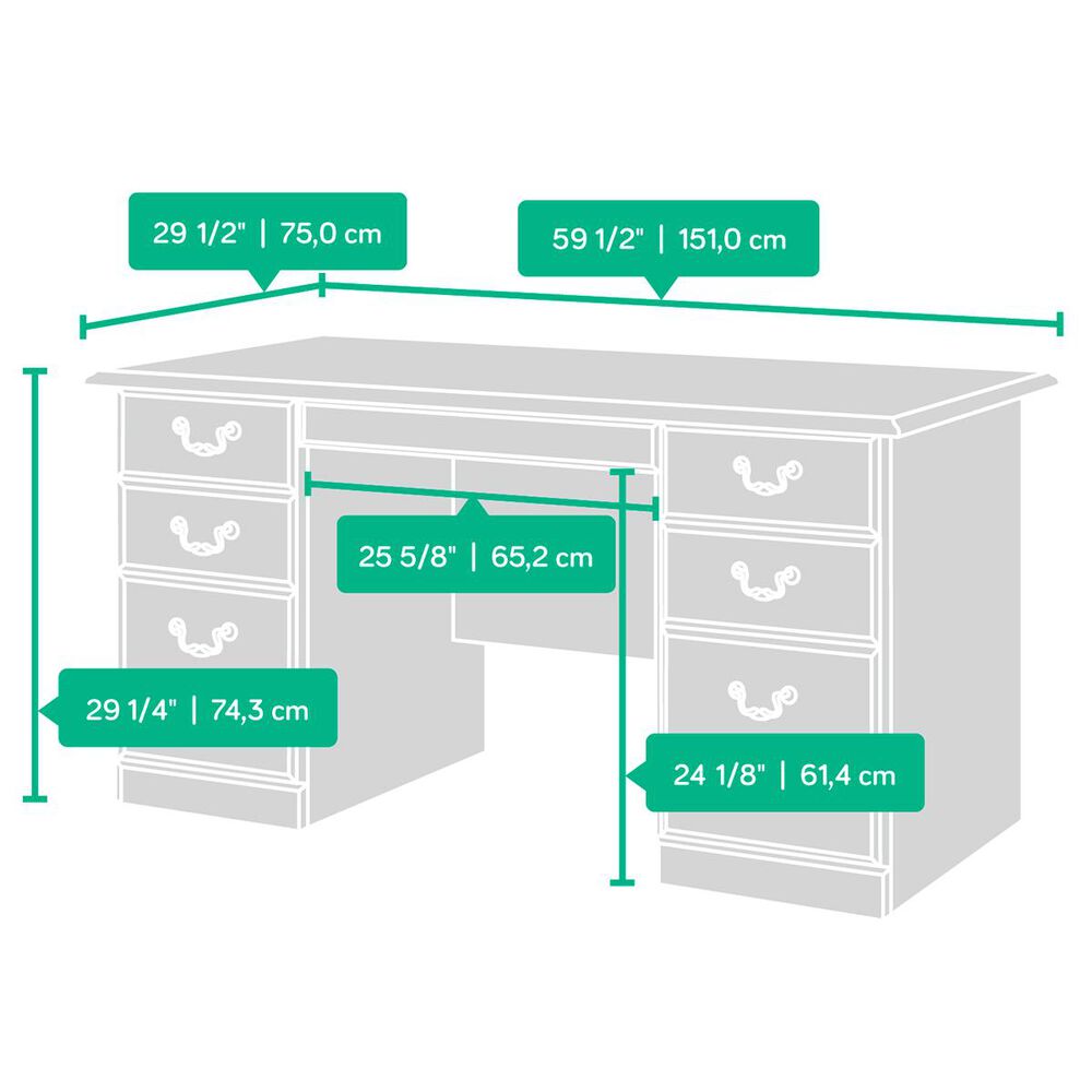 Sauder Executive Desk in Cherry NFM