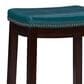 Linon Home Decor Claridge Counter Stool with Blue Cushion in Dark Brown, , large