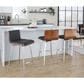 Lumisource Mason Swivel Counter Stool with Black Cushion in Stainless Steel and Walnut (Set of 2), , large
