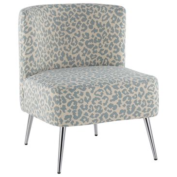 Lumisource Luna Slipper Chair in Blue and Chrome, , large