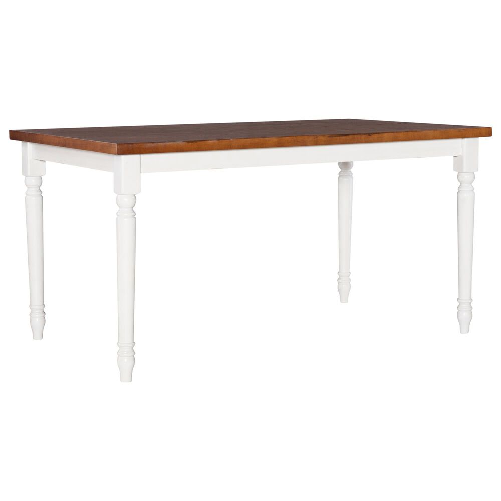 Linon Home Decor Willow Dining Table in Honey Brown and Vanilla White - Table Only, , large