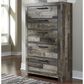 Signature Design by Ashley Derekson 5 Drawer Chest in Walnut and Gray, , large