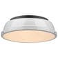 Golden Lighting Duncan 14" Flush Mount in Matte Black and Glossy White, , large