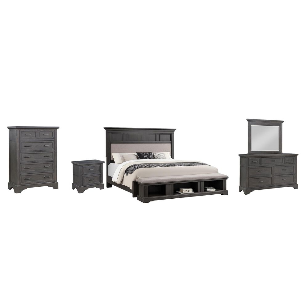 Davis International Prescott 5 Piece Queen Storage Panel Bedroom Set in Gray Oak, , large