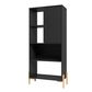 Dayton Bowery 5-Shelf Bookcase in Black/Oak, , large