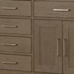 Lexora Home Abbey 72" Double Bathroom Vanity in Grey Oak with 2 cm White Carrara Marble Top and Rectangular Sinks, , large