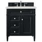James Martin Vanities Brittany 30" Single Bathroom Vanity in Black Onyx with 3 cm Lime Delight Quartz Top and Rectangular Sink, , large