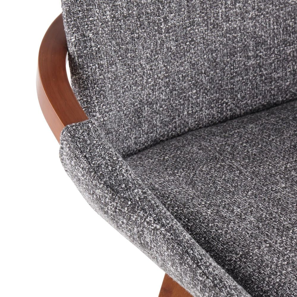Lumisource Cosmo Swivel Counter Stool with Grey Noise Cushion in Walnut and Black, , large