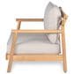 Hearth and Haven 2-Piece Outdoor Acacia Wood Chat Set with Coffee Table in Beige, , large
