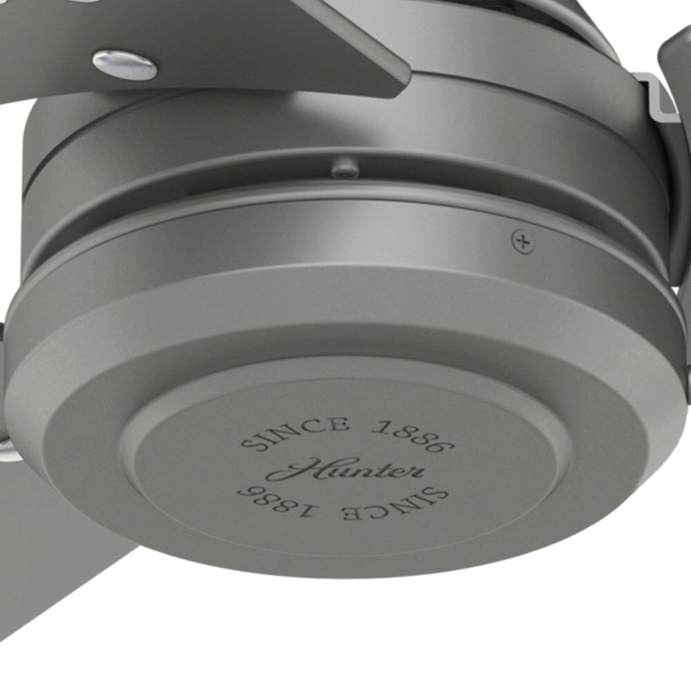 Hunter Cassisus 52&quot; Outdoor Ceiling Fan in Matte Silver, , large
