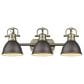 Golden Lighting Duncan 3-Light Bath Vanity in Aged Brass with Rubbed Bronze Shades, , large