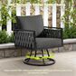 HOMLUX 6-Piece Patio Conversation Set with Woven Sling Fabric in Black, , large