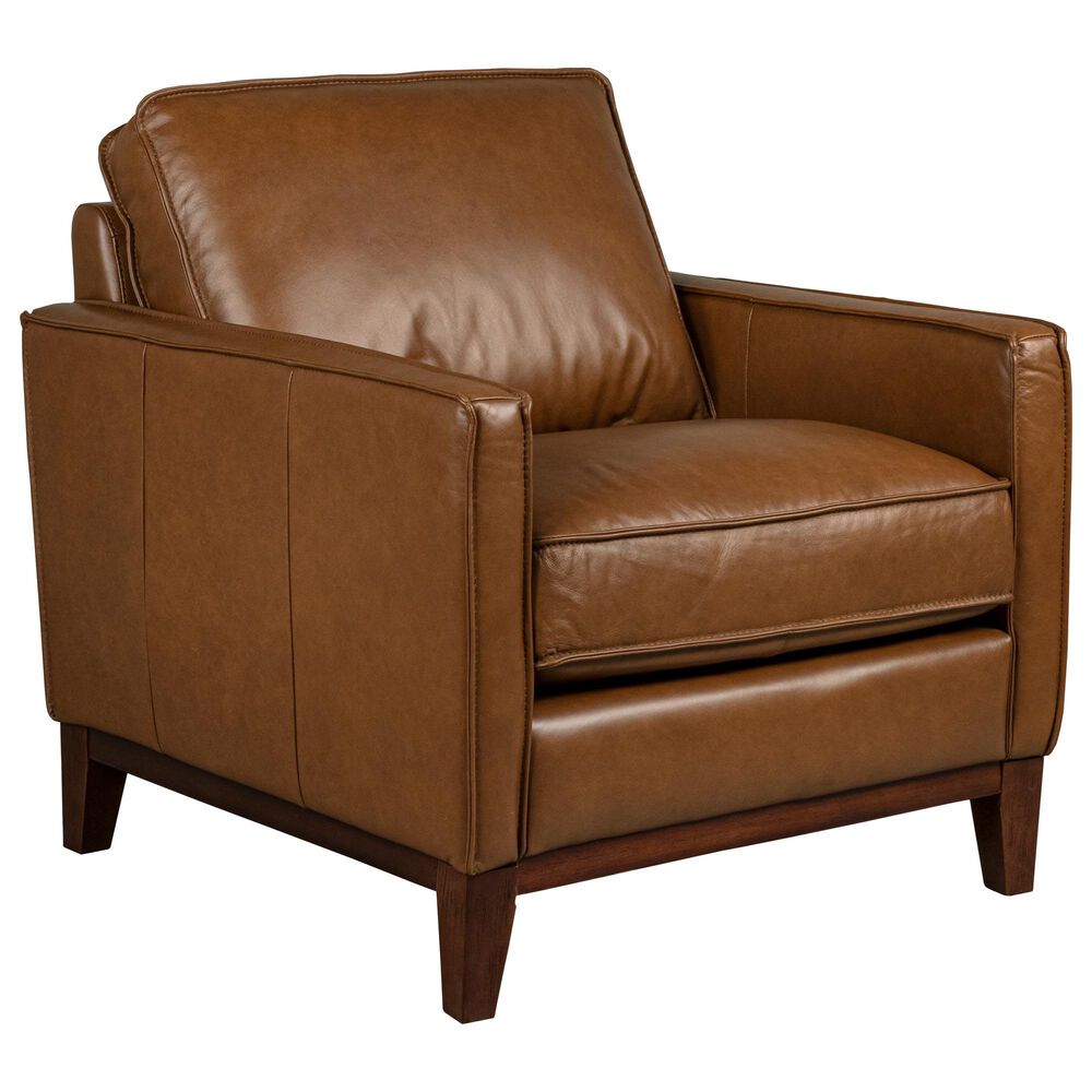 Italiano Furniture Weston Leather Accent Chair in Highland Brown, , large