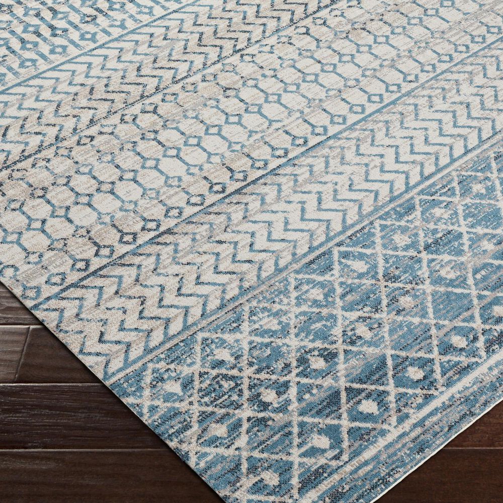 Surya Lavadora LVR-2334 2&#39;7&quot; x 7&#39;3&quot; Ink Blue, Black, Gray and Light Beige Runner, , large