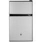 GE Appliances 3.1 Cubic Feet Double-Door Compact Refrigerator in Stainless Steel, , large
