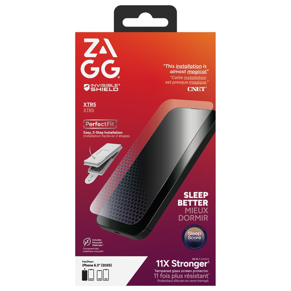 Zagg InvisibleShield XTR5 Glass Screen Protector for Apple iPhone 17 in Clear, , large