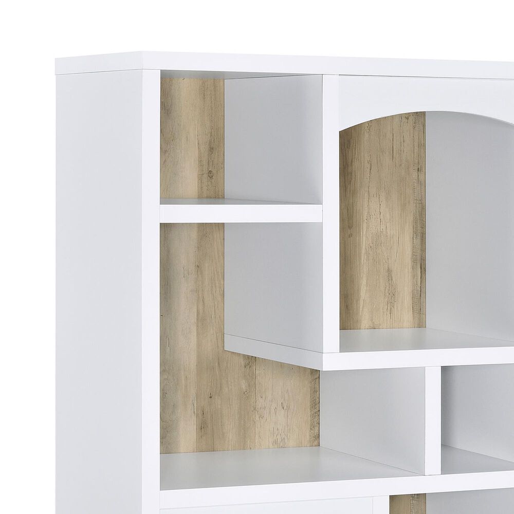 Pacific Landing Dalton 65&quot; Bookcase in White and Brown, , large