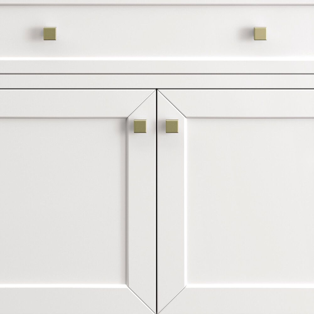 James Martin Vanities Chicago 36&quot; Single Bathroom Vanity in Glossy White with 3 cm Parisien Bleu Quartz Top and Rectangular Sink, , large