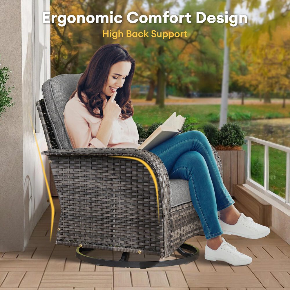 HOMLUX 6-Piece Patio Conversation Set in Dark Gray, , large