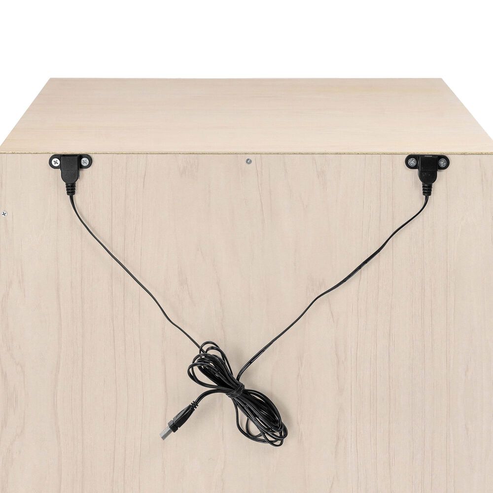 Babyletto Hudson 1 Drawer Nightstand with USB Port in Washed Natural and White, , large
