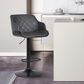Blue River Toby Adjustable Height Bar Stool in Grey Faux Leather and Black, , large