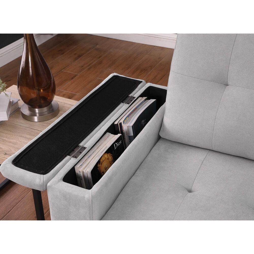 Lilola Home Ashlyn II 84&quot; Stationary Sleeper Sofa with Storage Chaise in Gray, , large