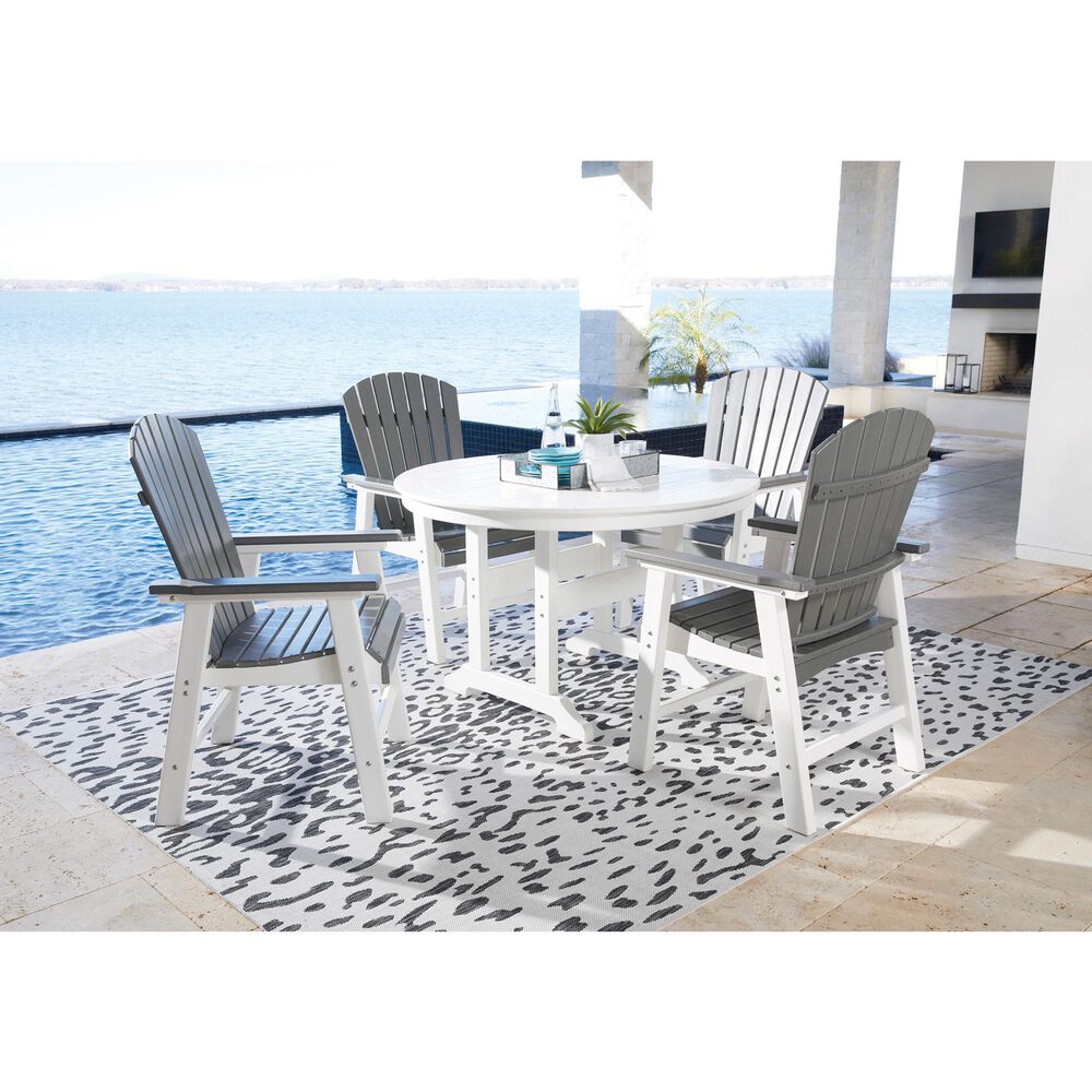 Ashley Crescent Luxe Round Dining Table in White, , large