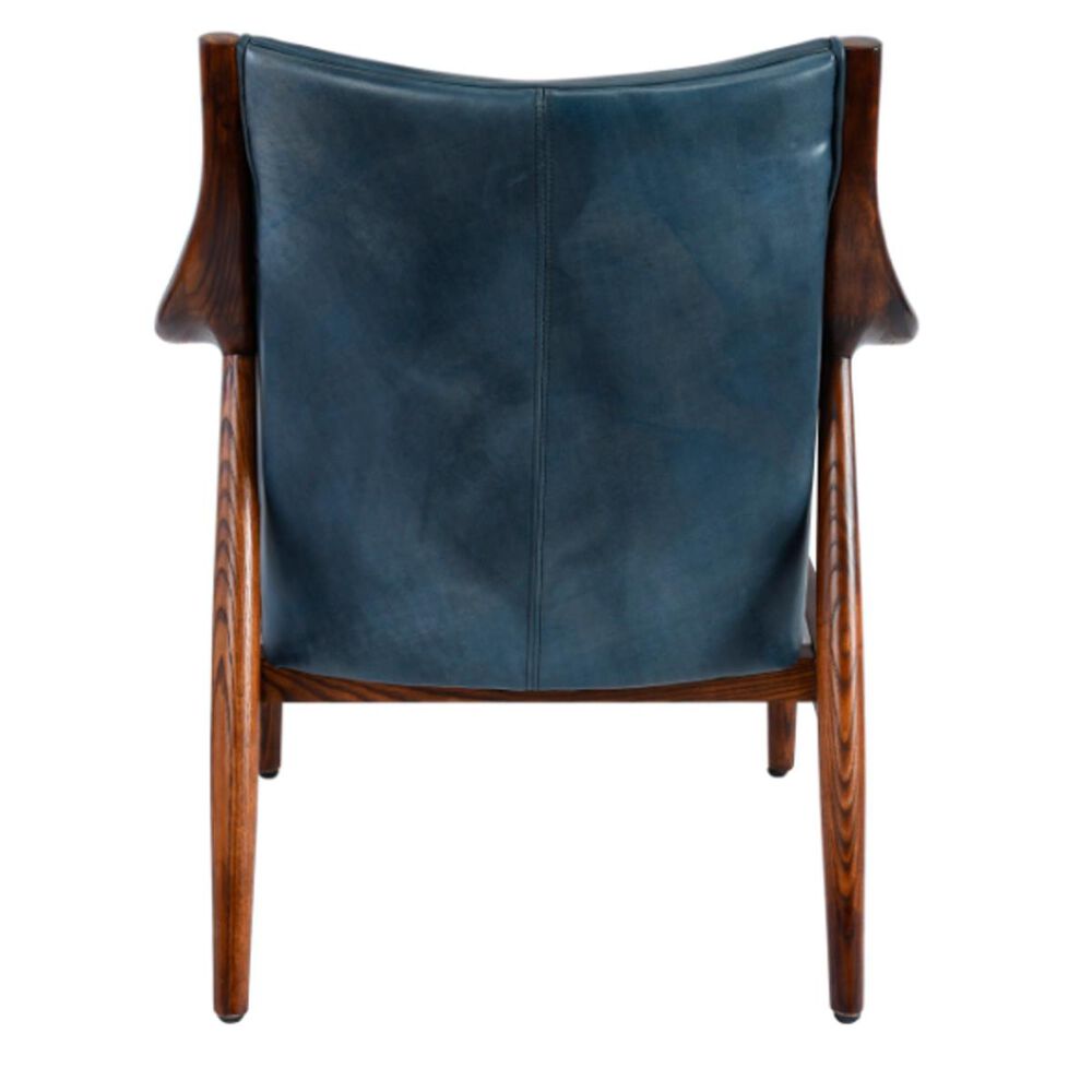 Classic Home Kiannah Leather Accent Chair in Blue, , large