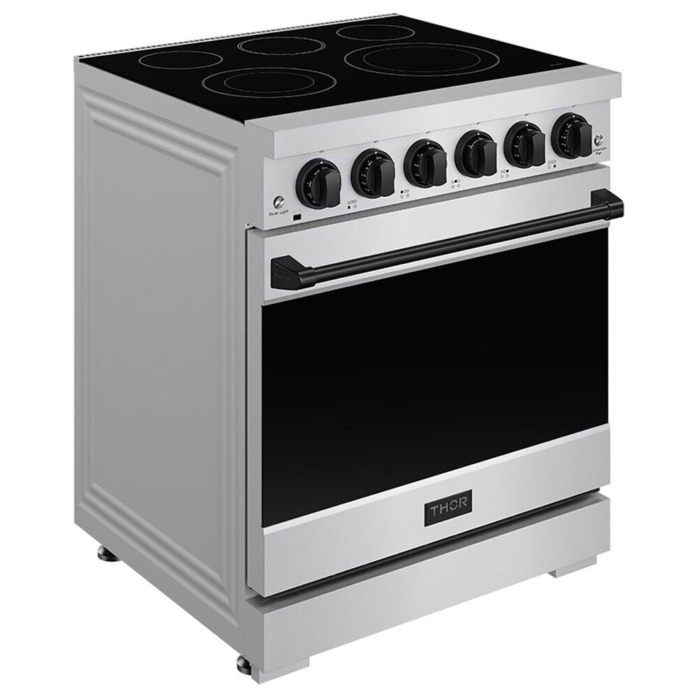 Thor Kitchen Gordon Ramsay 4.6 Cu. Ft. Professional Freestanding Electric Range with Black Handle Kit in Stainless Steel, , large