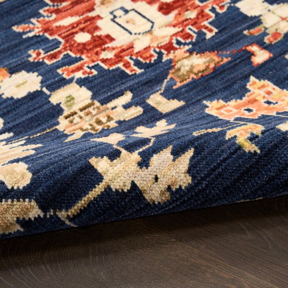 Nourison Antique Bloom Navy 5'6" x 8'6" Area Rug, , large