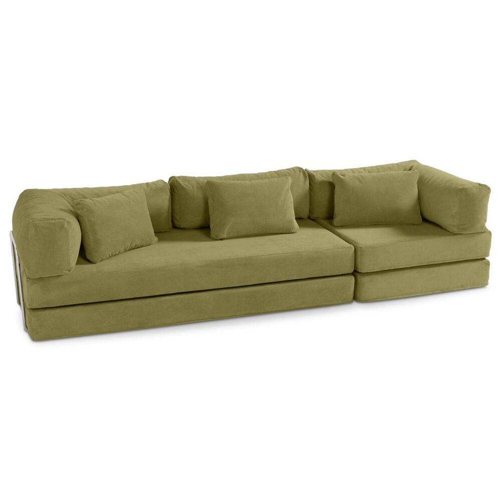 Jaxx Unsofa Stationary Sofa in Moss Green, , large