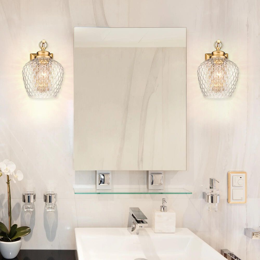 Golden Lighting Adeline 1-Light Wall Sconce in Modern Brushed Gold, , large