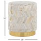 LumiSource Oro 18" Ottoman in Ivory and Gold, , large