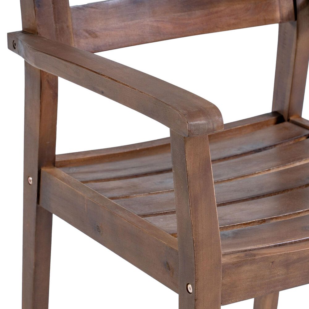 Hearth and Haven Stamford Patio Dining Chair in Dark Brown (Set of 2), , large