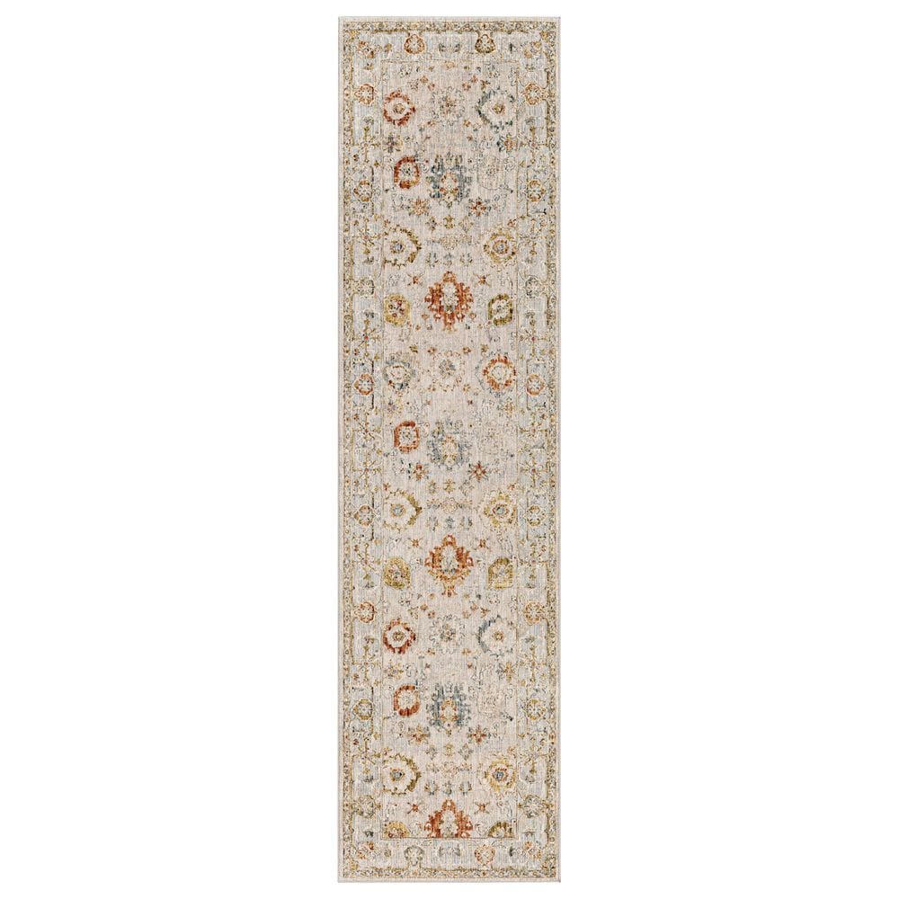Surya Reina Light Gray, Cream, Denim, Rust, Mustard, Olive and Tan 2"7" x 10" Runner, , large