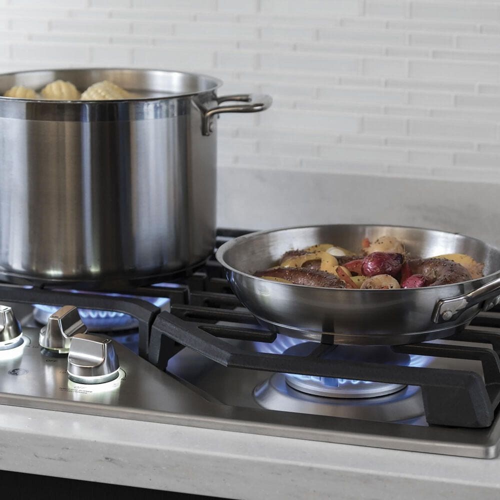 GE Profile 2-Piece Kitchen Package with 30" Built-In Microwave Combination Wall Oven and 36" Gas Cooktop in Stainless Steel, , large