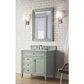 James Martin Vanities Brittany 36" Single Bathroom Vanity in Sage Green with 3 cm Eternal Jasmine Pearl Quartz Top and Rectangular Sink, , large
