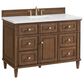 James Martin Vanities Lorelai 48" Single Vanity in Mid-Century Walnut with 3 cm White Zeus Quartz Top, , large