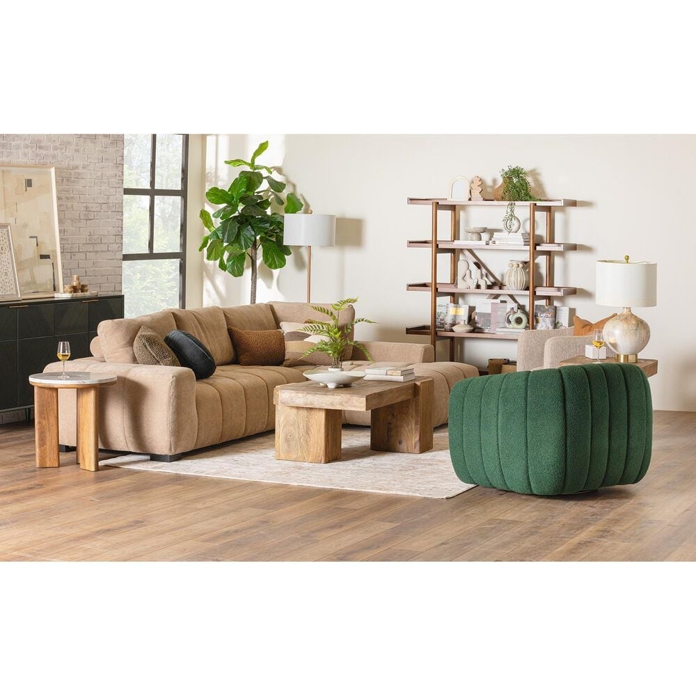 Pacific Landing Octavia 2-Piece Stationary Right Facing Sectional in Camel, , large