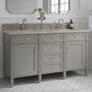 James Martin Brittany 60" Double Bathroom Vanity in Urban Gray with 3 cm Tajnar Eclos Top and Rectangular Sinks, , large
