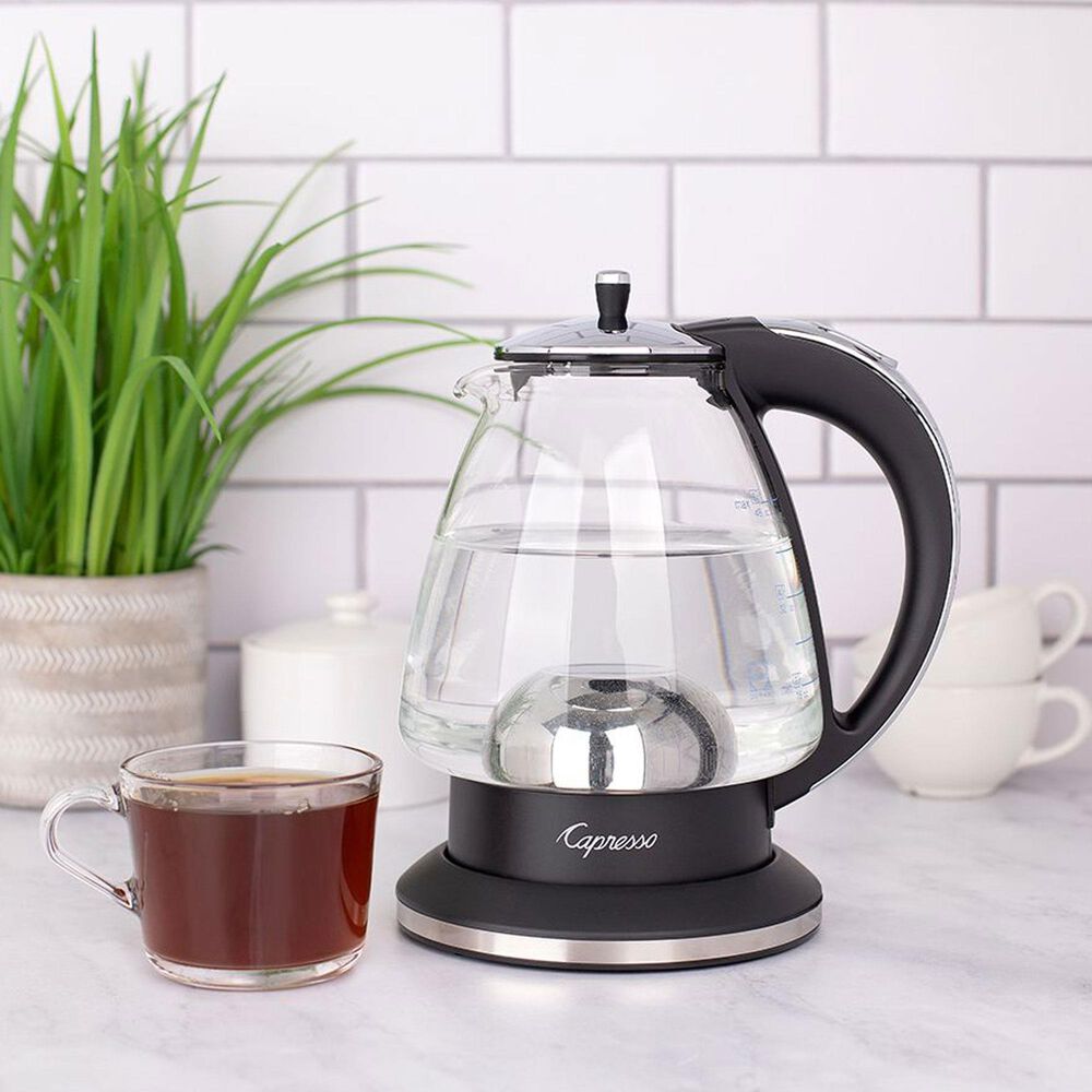 Jura H2O Glass 48 Oz Rapid Boil Kettle in Black and Polished Chrome, , large