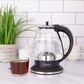 Jura H2O Glass 48 Oz Rapid Boil Kettle in Black and Polished Chrome, , large