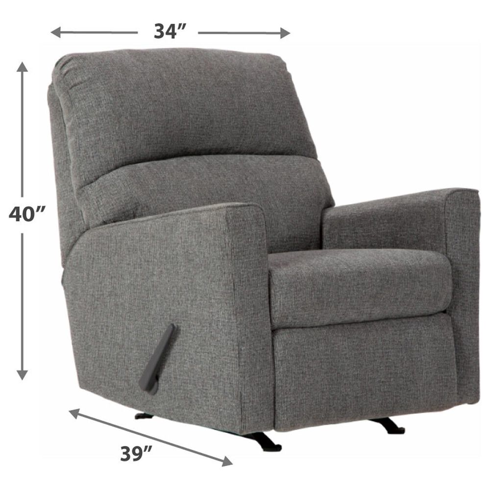 Signature Design by Ashley Dalhart Rocker Recliner in Charcoal, , large