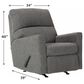 Signature Design by Ashley Dalhart Rocker Recliner in Charcoal, , large