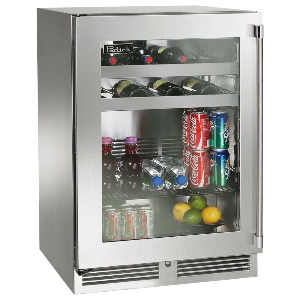 Perlick Signature 5.2 Cu. Ft. Outdoor Beverage Center with Left Hinge Glass Door in Stainless Steel and Panel Ready, , large