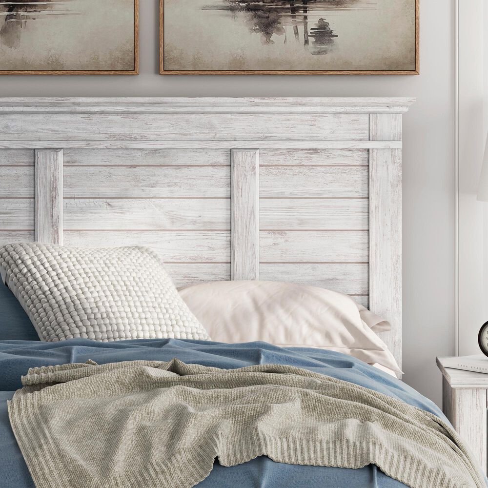 Ashley Makidern 4 Piece Full Storage Bedroom Set with Four Drawers in Whitewash, , large