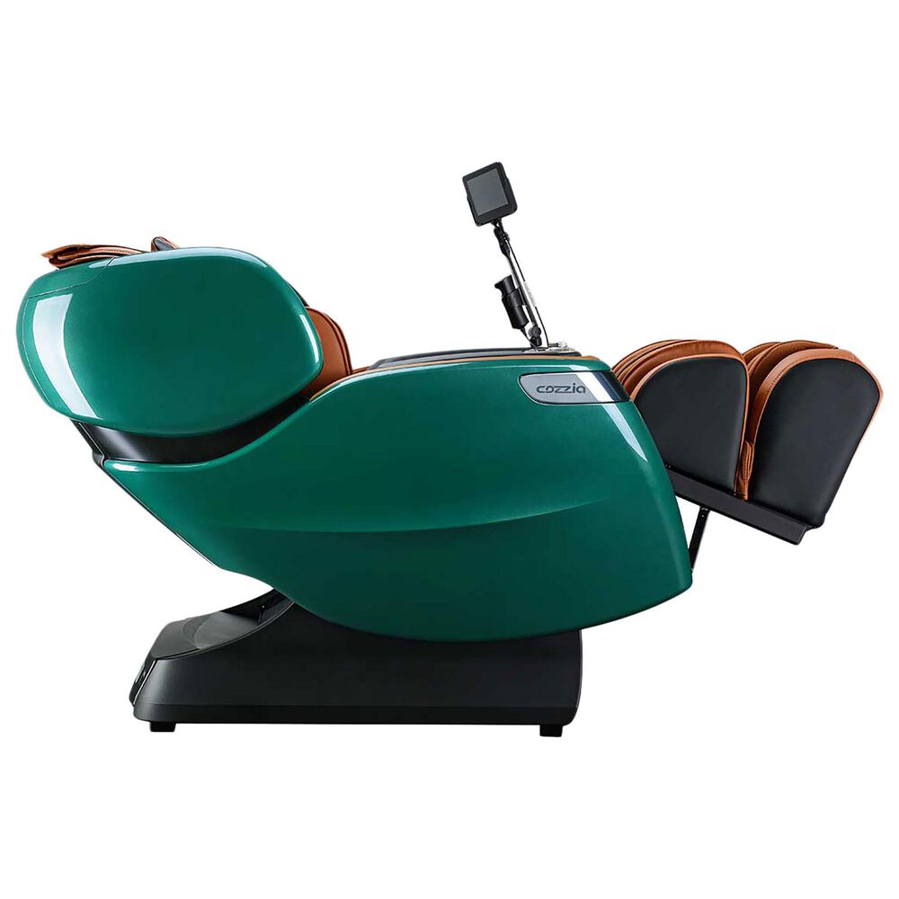 Cozzia Qi XE Pro Massage Chair in Emerald Green and Cappuccino, , large