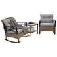 Hearth and Haven 3-Piece Patio Chat Set with Gray Cushion in Black, , large